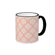 Palidezca - el rosa y el damasco poner crema tazas de café