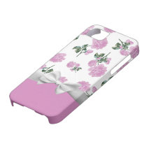 Palidezca - los rosas rosados con la cinta blanca  iPhone 5 Case-Mate cárcasas