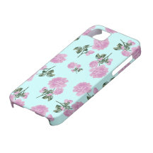 Palidezca - rosas rosados - el estampado de plores iPhone 5 Case-Mate cobertura