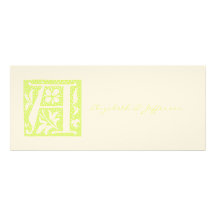 Pálido manchada - letra verde un monograma invitacion personalizada