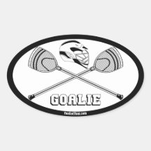 Palillos blancos del portero de LaCrosse con el PO Calcomania De Ovaladas