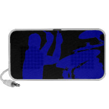 Palillos del batería en azul sólido de la sombra d altavoces de viajar