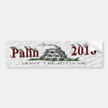 PALIN 2016 BumperSticker, Borgoña 3D, Gadsden blan Etiqueta De Parachoque