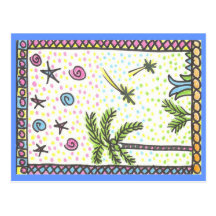 Palm Trees & Stars Tarjeta Postal