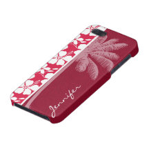 Palma tropical; hibisco del fuschia iPhone 5 funda