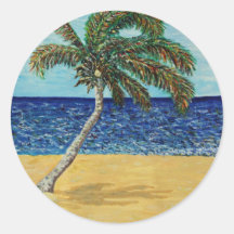 Palmera Pegatina Redonda