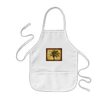 Palmera tropical del vintage delantal