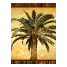 Palmera tropical del vintage comunicados personales 
