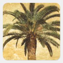 Palmera tropical del vintage pegatina