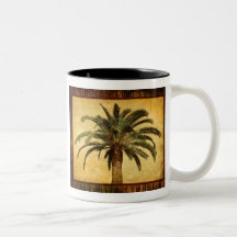Palmera tropical del vintage tazas de café