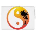 Palmeras en la tarjeta de felicitación de Yin Yang