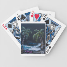 Palmeras que pintan encendido baraja de cartas