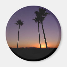 Palmeras y salidas del sol imán para frigorifico