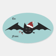 Palo gótico tonto del navidad pegatinas oval personalizadas