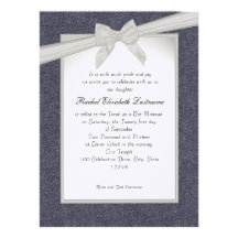 Palo Mitzvah del dril de algodón y de los arcos Invitacion Personalizada