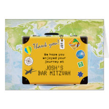 Palo temático Mitzvah de la barra del World Travel Felicitacion