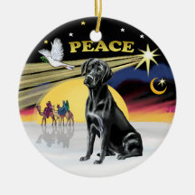 Paloma de Navidad - Labrador negro Ornatos