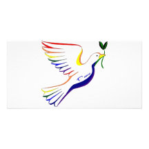 Paloma del arco iris tarjeta fotografica personalizada