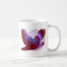 Paloma del corazón de la paz taza
