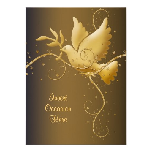 Paloma del navidad de la paz invitacion personalizada