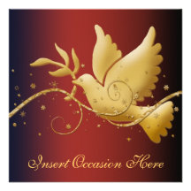 Paloma del navidad de la paz invitacion personalizada