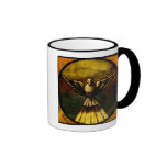 paloma en vitral taza de café