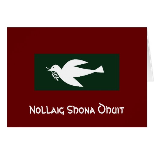 Paloma verde oscuro, Nollaig Shona Dhuit Tarjeta