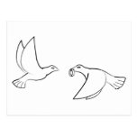 Palomas con los anillos de bodas postales
