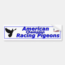 Palomas que compiten con del campeón americano etiqueta de parachoque
