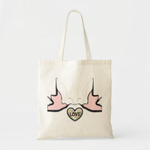 Palomas rosadas del amor bolsas
