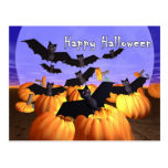 Palos y calabazas de Halloween Postal