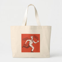 Panadero del cocinero del cocinero que corre con e bolsa