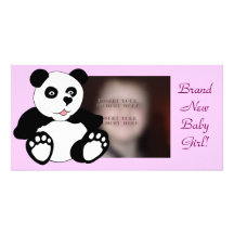 Panda adorable tarjeta personal con foto