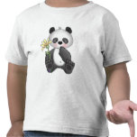 Panda con la flor amarilla camisetas