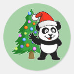 Panda de Papá Noel Etiqueta