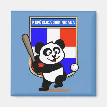 Panda del béisbol de la República Dominicana Imán De Frigorifico