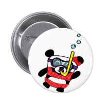 Panda del chica en el bikini Snorkling Pins
