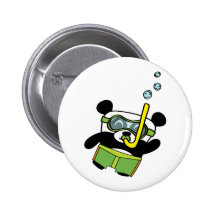 Panda del muchacho en el traje de baño Snorkling Pins