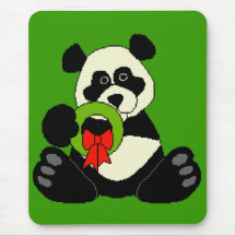 Panda del navidad alfombrilla de ratón