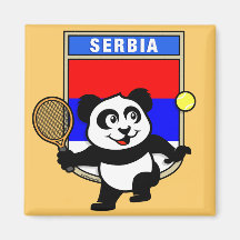 Panda del tenis de Serbia Imán De Frigorífico