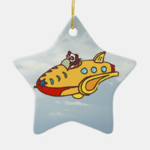 Panda en el avión ornamentos para reyes magos