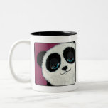 Panda linda en la taza rosada