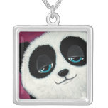 Panda observada azul en el colgante del arte del r
