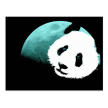 panda por la luna tarjeta postal