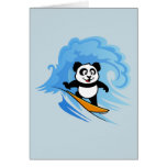 Panda que practica surf felicitaciones