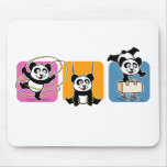 Pandas de la gimnasia alfombrillas de raton