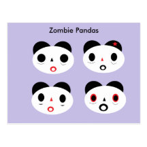 Pandas del zombi postales