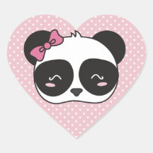 Pandora, la panda adorable pegatina de corazon personalizadas