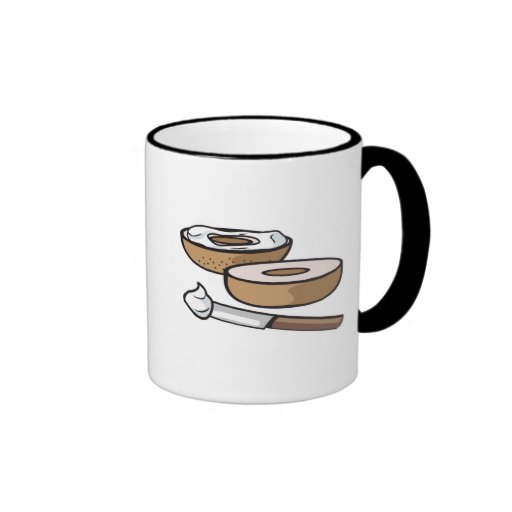 panecillo y queso cremoso taza de café