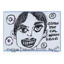 Panecillos que anhelan del chica libre del gluten  postales